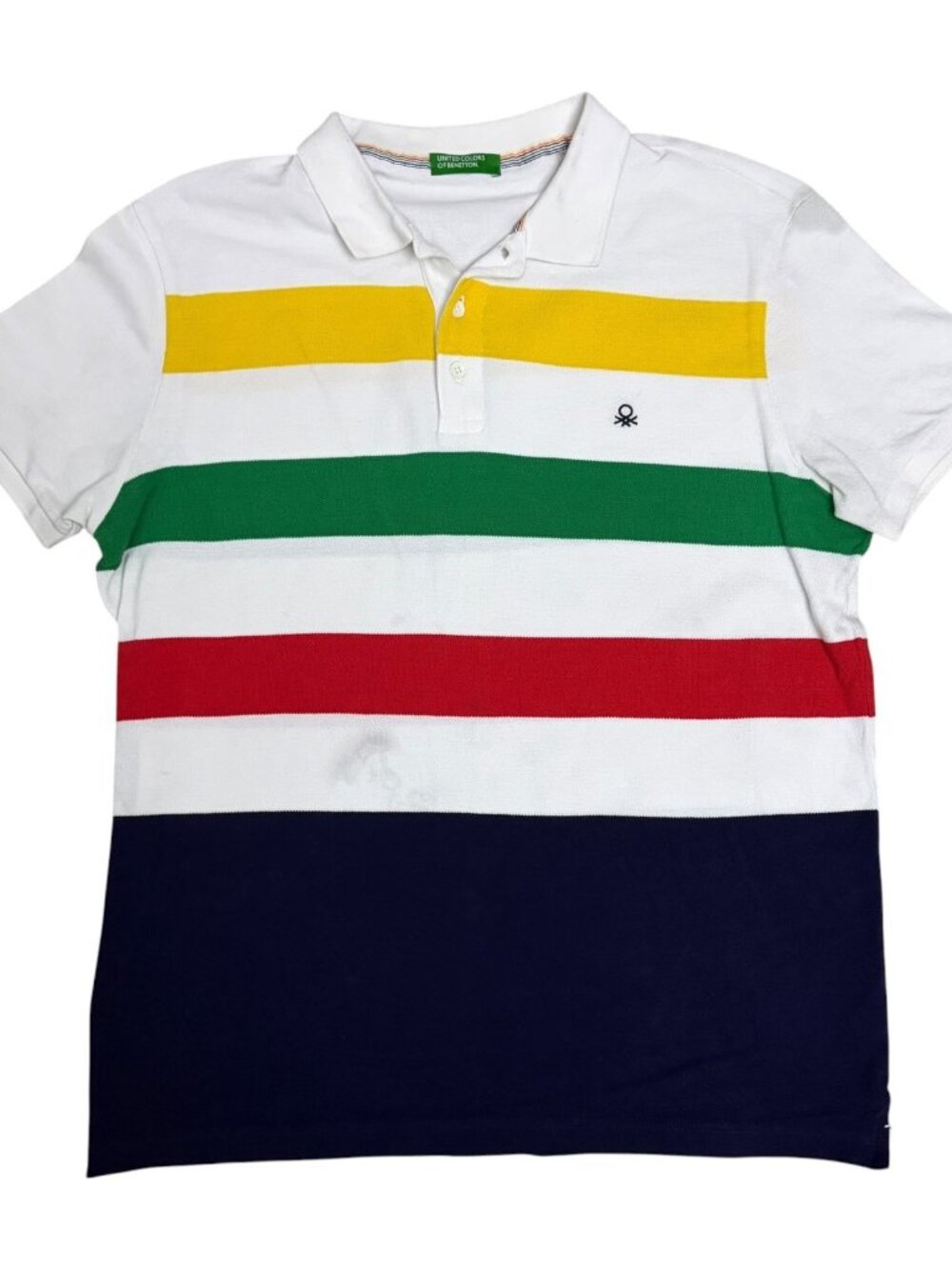 UNITED COLORS OF BENETTON Polo Shirt Cotton Summer Casual Short Sleeve Tee XL